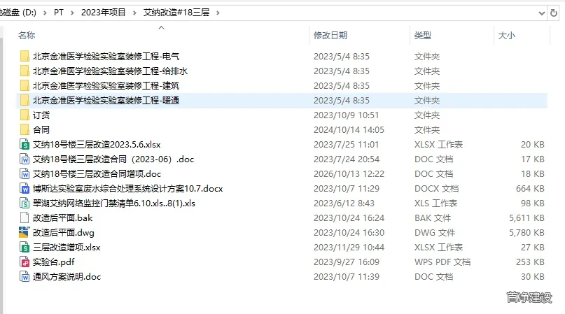 艾纳实验室改造项目_长期客户的项目资料目录,不是施工现场